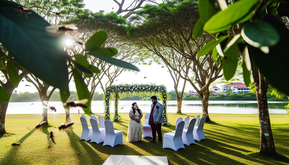 outdoor wedding mosquito management